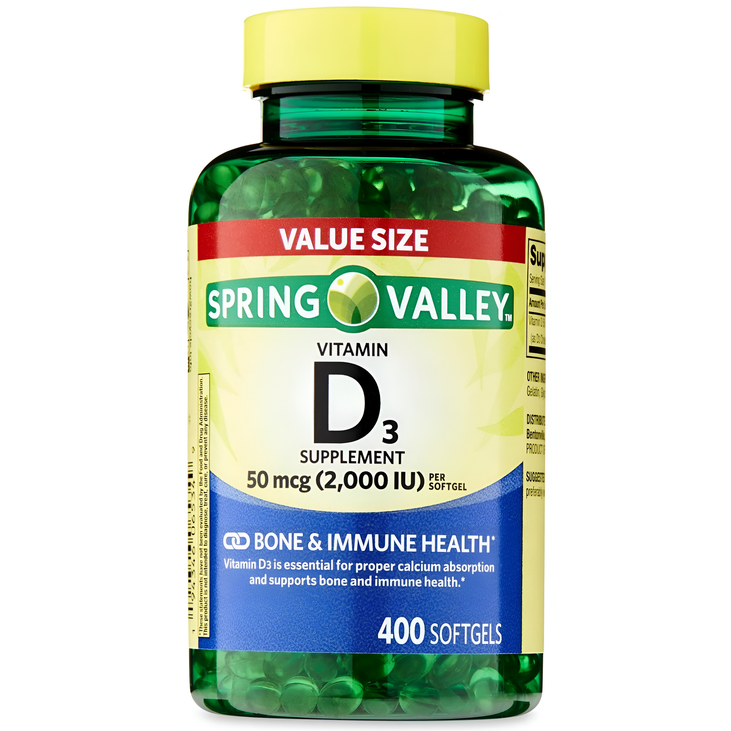 VITAMINA D3 2000IU SPRING VALLEY , CAPSULAS