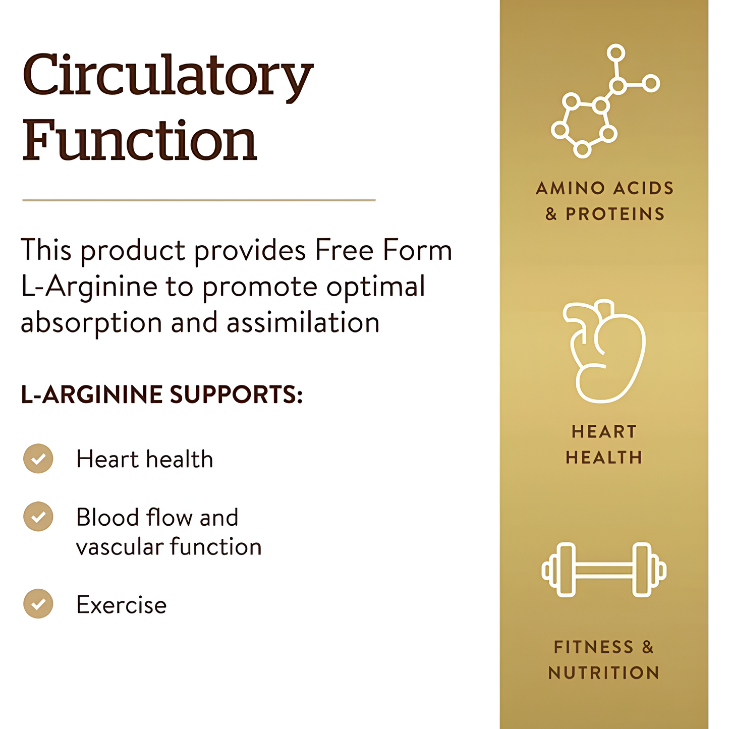 L-Arginine 1000mg , 90 tabletas - Solgar