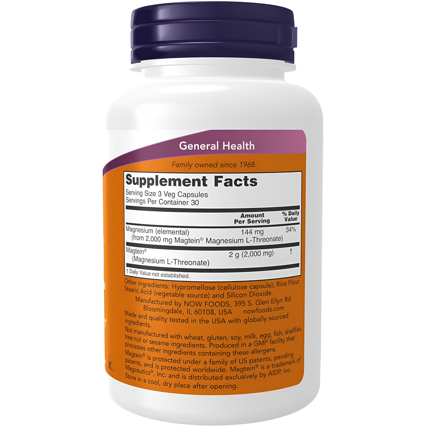 Magtein - magnesium , L-threonate 90 capsulas vegetables