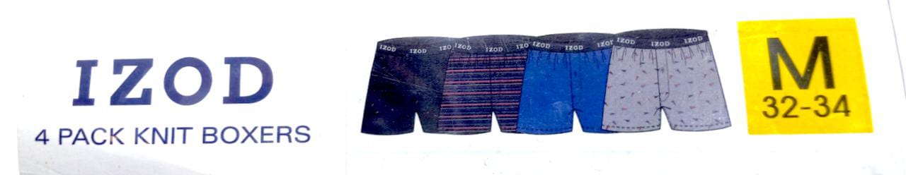 Izod PACK 4 Calzoncillos tipo bóxer para hombre M (32-34)