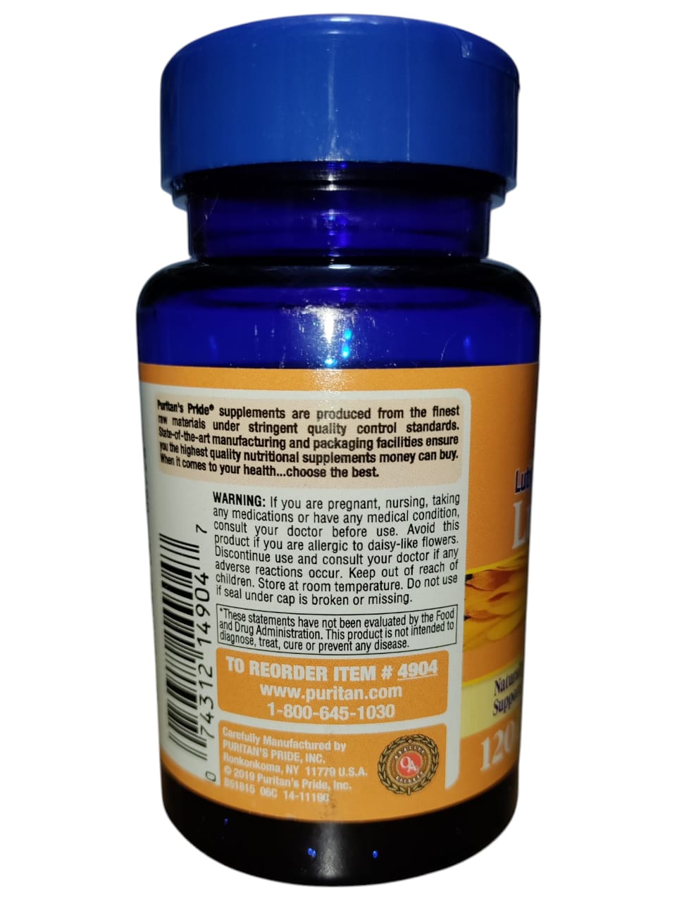 Luteina 20mg 120 softgel Puritan's Pride