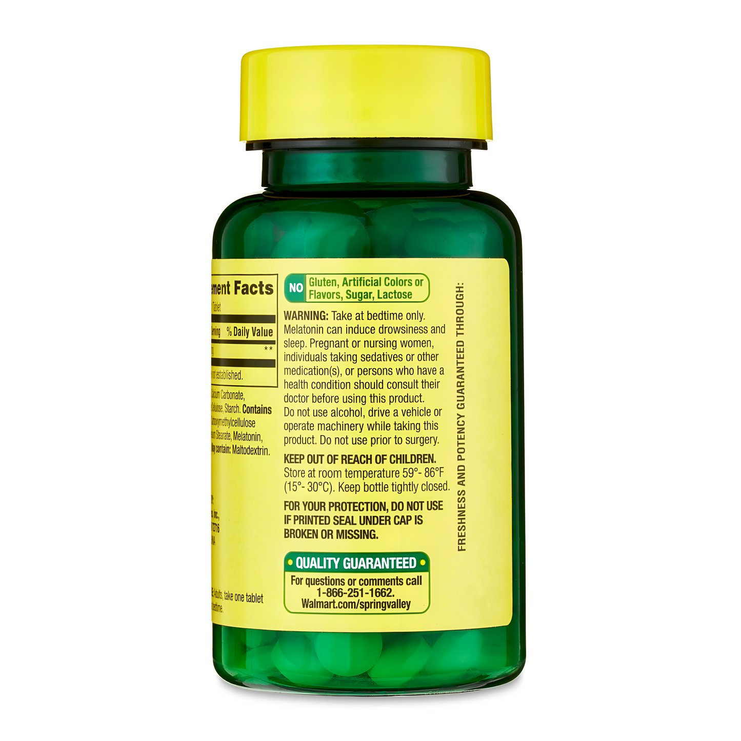 Melatonina de 5mg. Spring Valley - Sin Sabor- 120 Tabletas