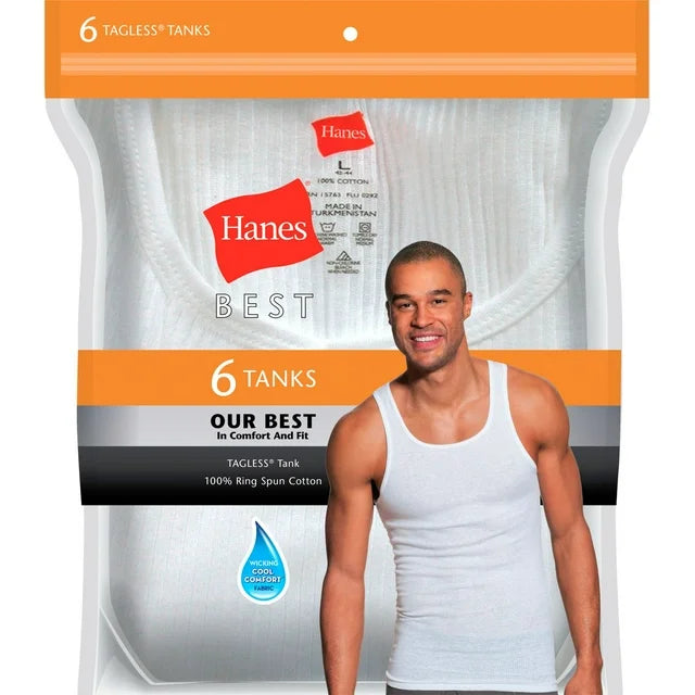 Hanes Bividi de algodón ligero que absorben la humedad para hombre paquete de 6 Unidades
