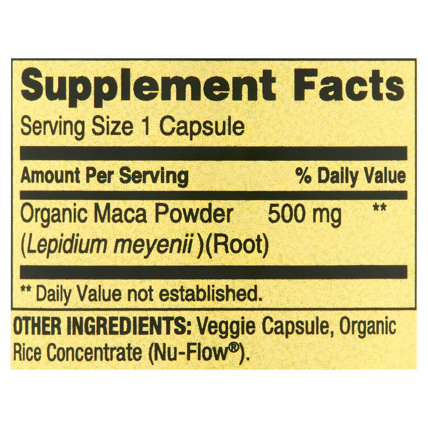 Maca 500mg , 90 capsulas vegetarianas - Spring Valley