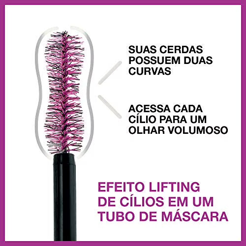 Maybelline The Falsies Lash Lift - Máscara de pestañas a prueba de agua, color negro intenso