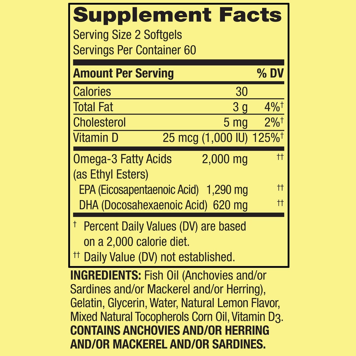 Spring Valley Omega-3 2000 mg - Cápsulas en gel
