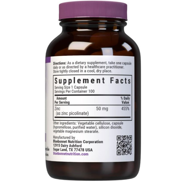 Bluebonnet Nutrition Picolinato de zinc 50mg
