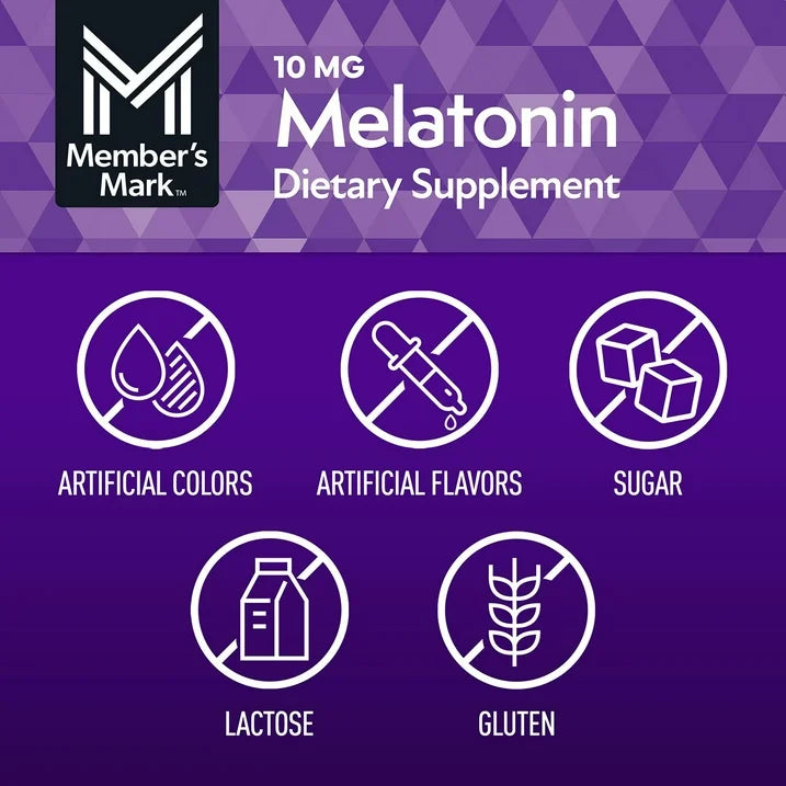 Melatonin - Member's Mark - 10mg Liberacion prolongada - 300 Tabletas