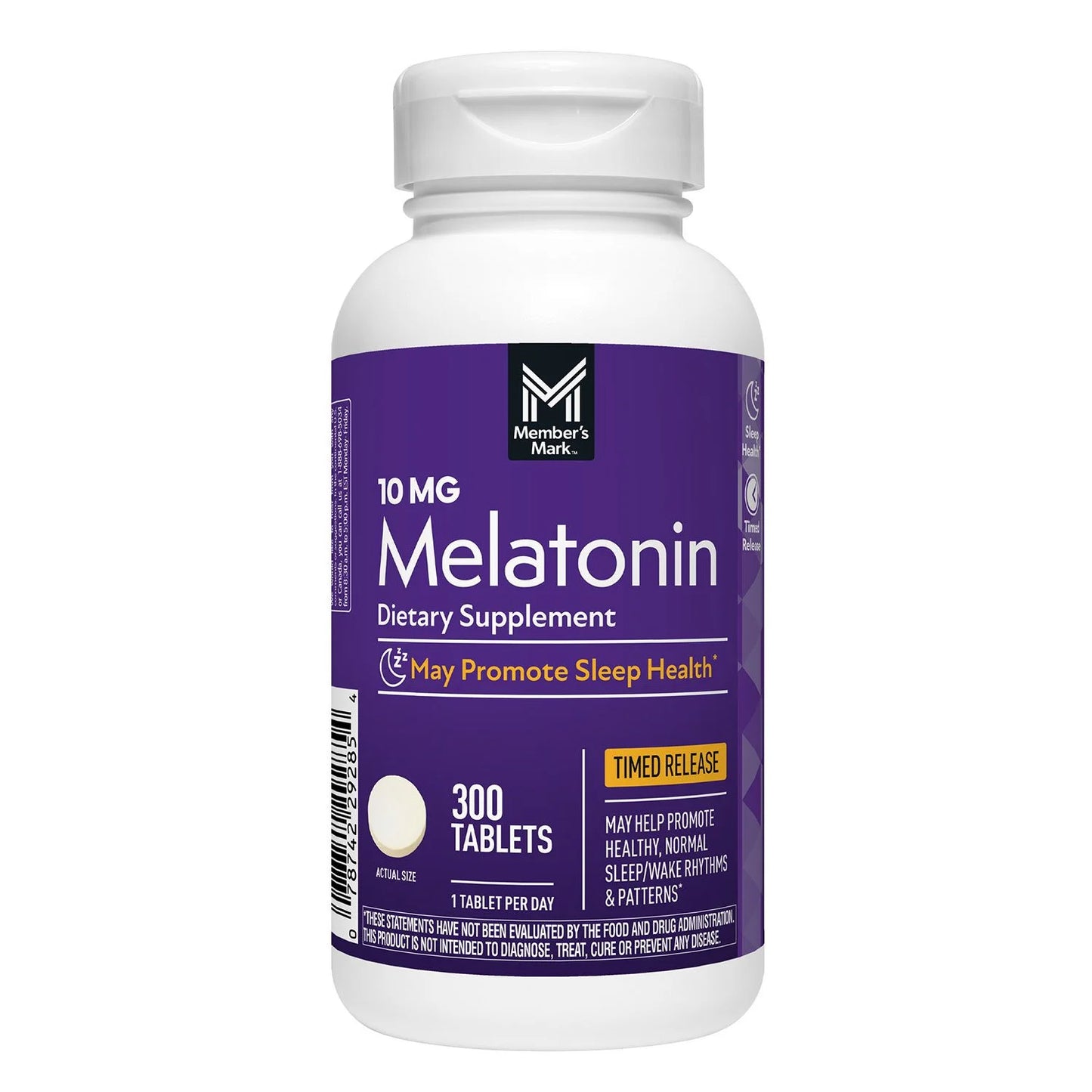 Melatonin - Member's Mark - 10mg Liberacion prolongada - 300 Tabletas