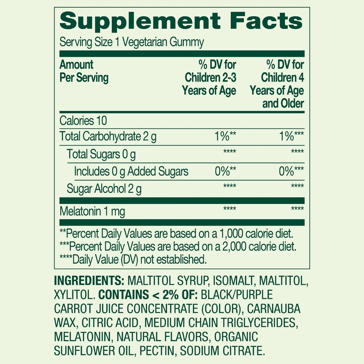 Spring Valley 1 mg Melatonina para niños Zero Sugar, frambuesa y mora, 120 Gomitas