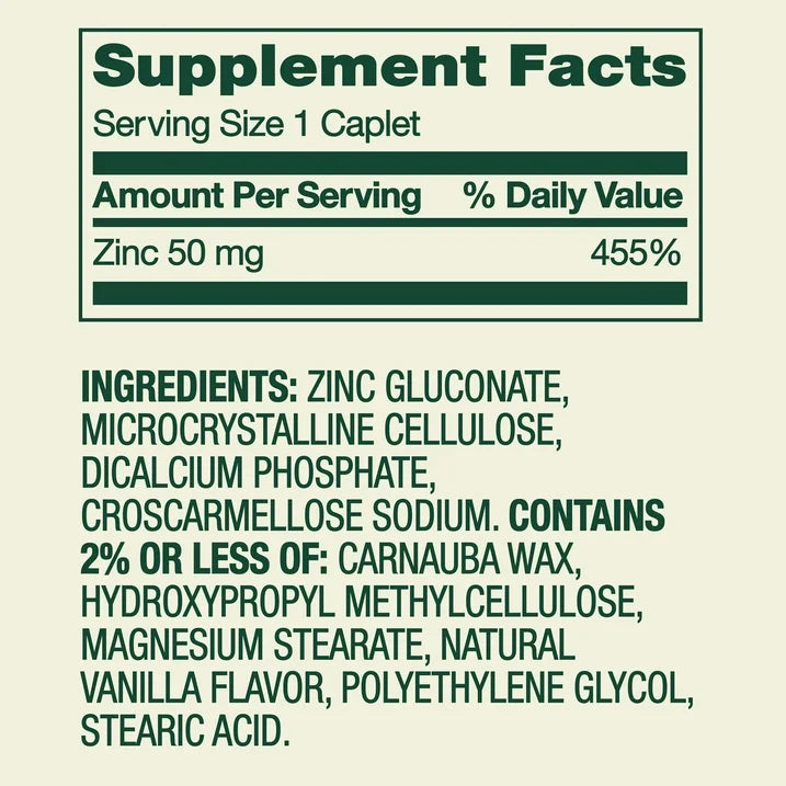 ZINC 50MG - SPRING VALLEY - 200 TABLETAS