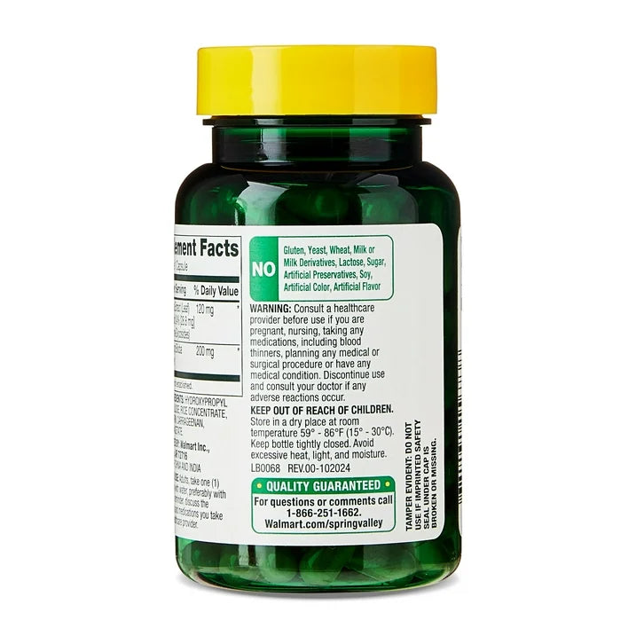 Ginkgo Bilboba Extract 120mg , 90 capsulas vegetarianas- Spring Valley