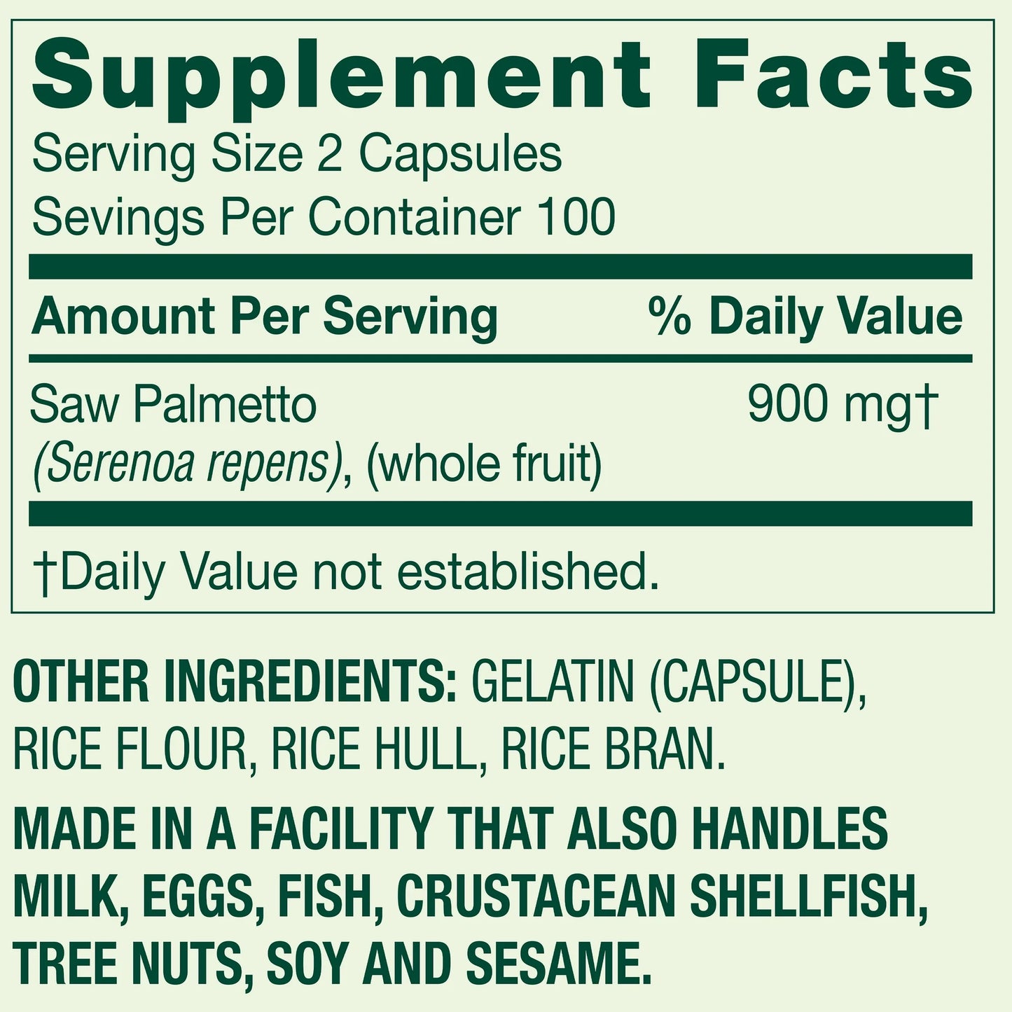 Saw Palmetto 450mg Spring Valley - 200 Capsulas