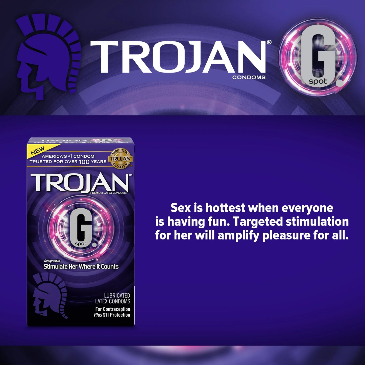 G. Spot Trojan Condones Lubricados Premium - 10 Unidades