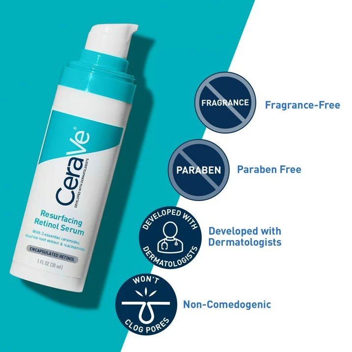 CeraVe Acne Resurfacing Retinol Face Serum para pieles con tendencia al acné, 30ml