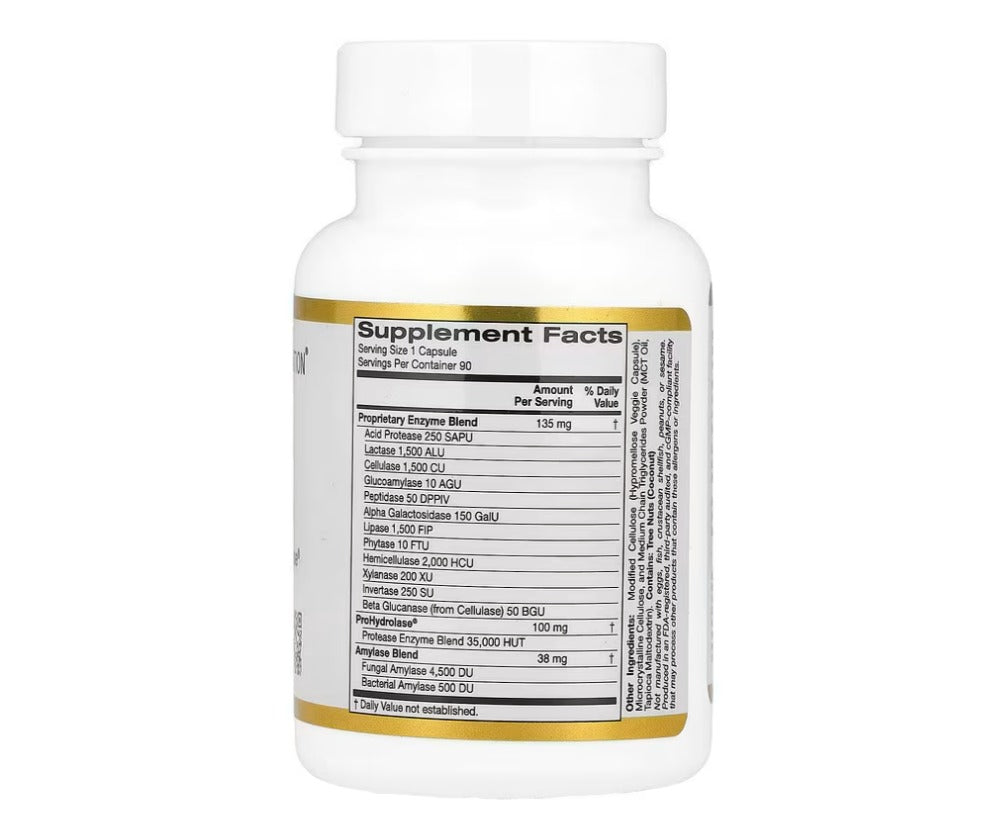 California Gold Nutrition Enzimas digestivas 90 cápsulas vegetales