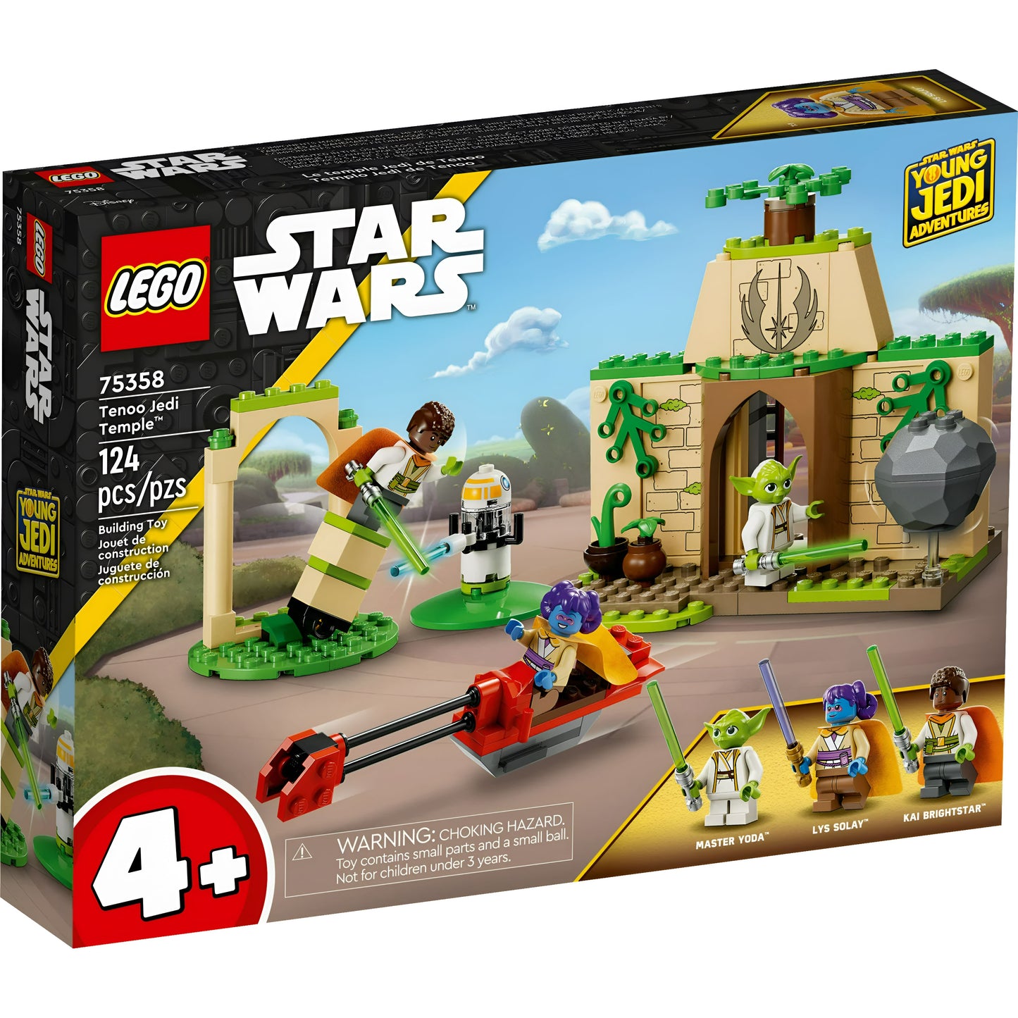 LEGO Star Wars 75358 Templo Jedi Tenoo Juguete de construcción con figuras de Kai Brightstar y Yoda, set inicial de juguetes de Star Wars + 4 años
