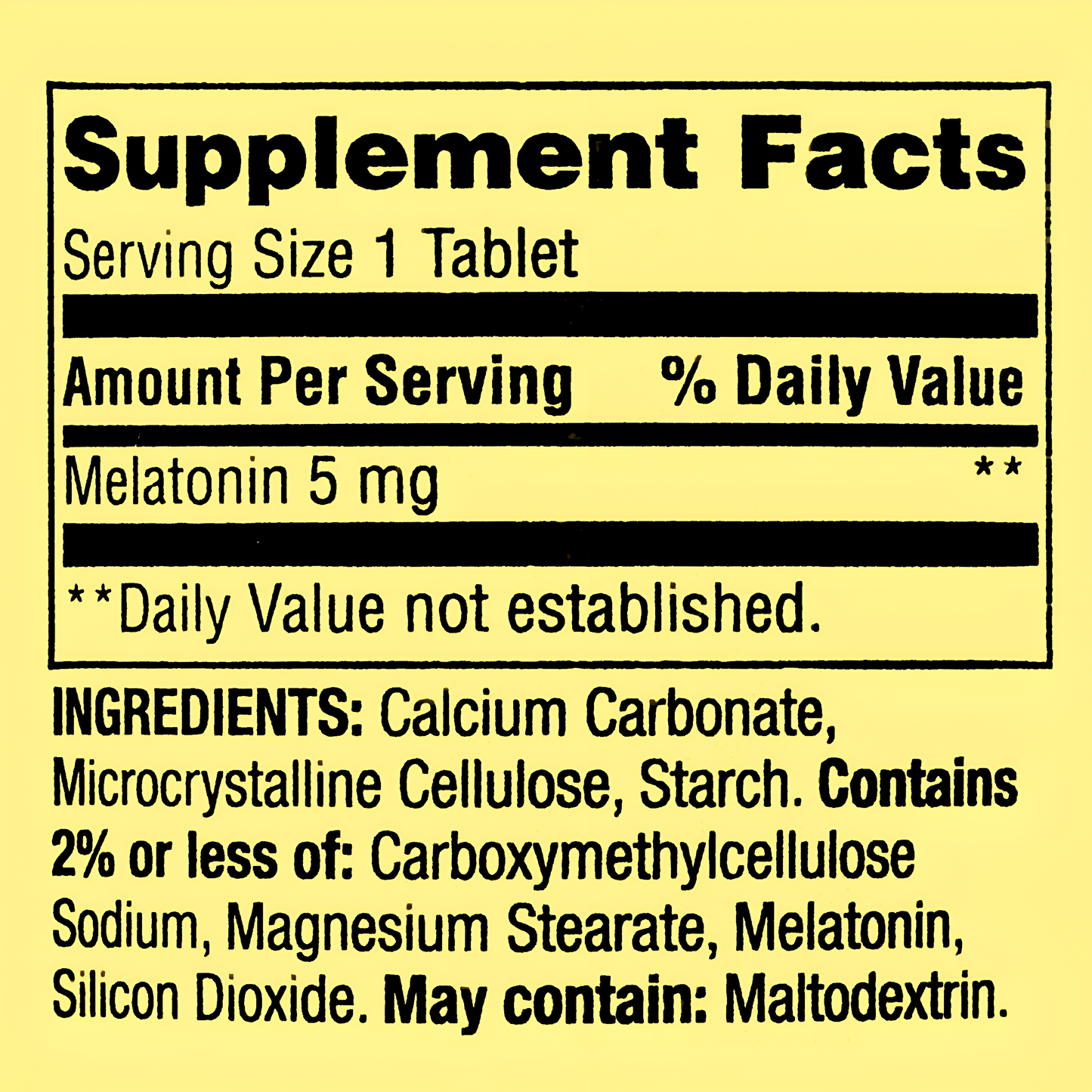 Melatonina de 5mg. Spring Valley - Sin Sabor- 120 Tabletas
