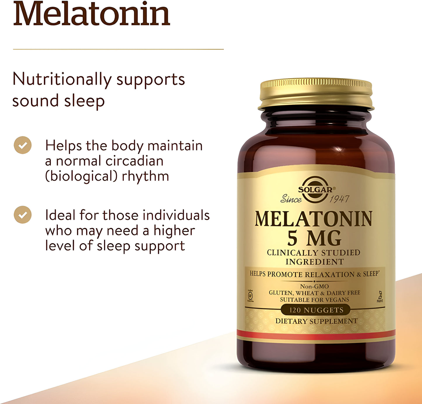 Melatonina 5mg , 120 tabletas - Solgar
