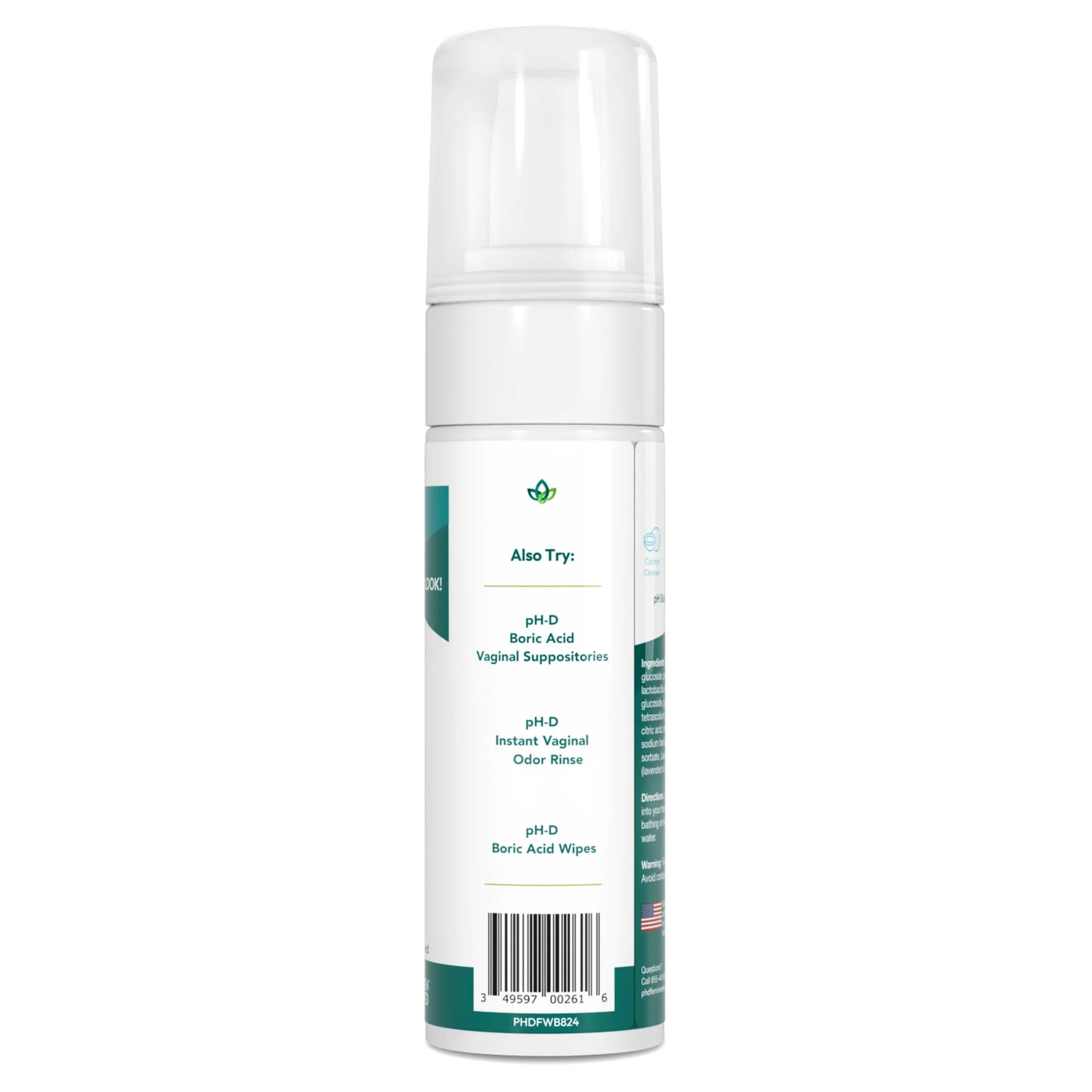 Jabón de espuma con ácido bórico pH-D Feminine Health Sensitive, 177ml