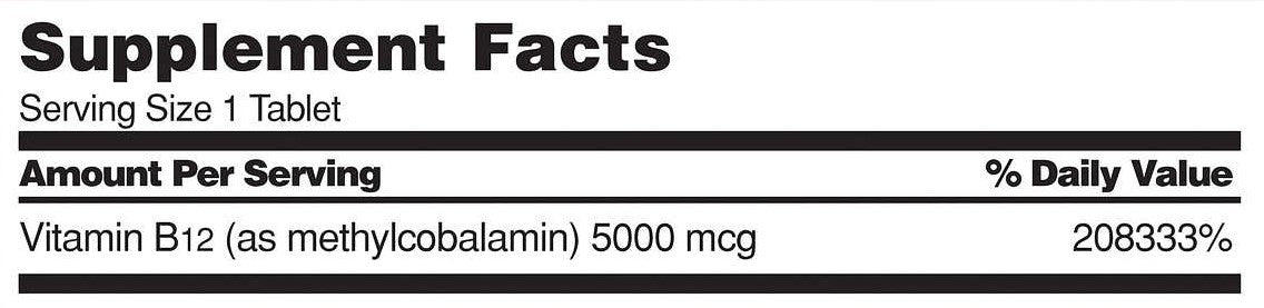 Kirkland Signature Quick Dissolve, B-12, 5000 mcg., 300 Tabletas