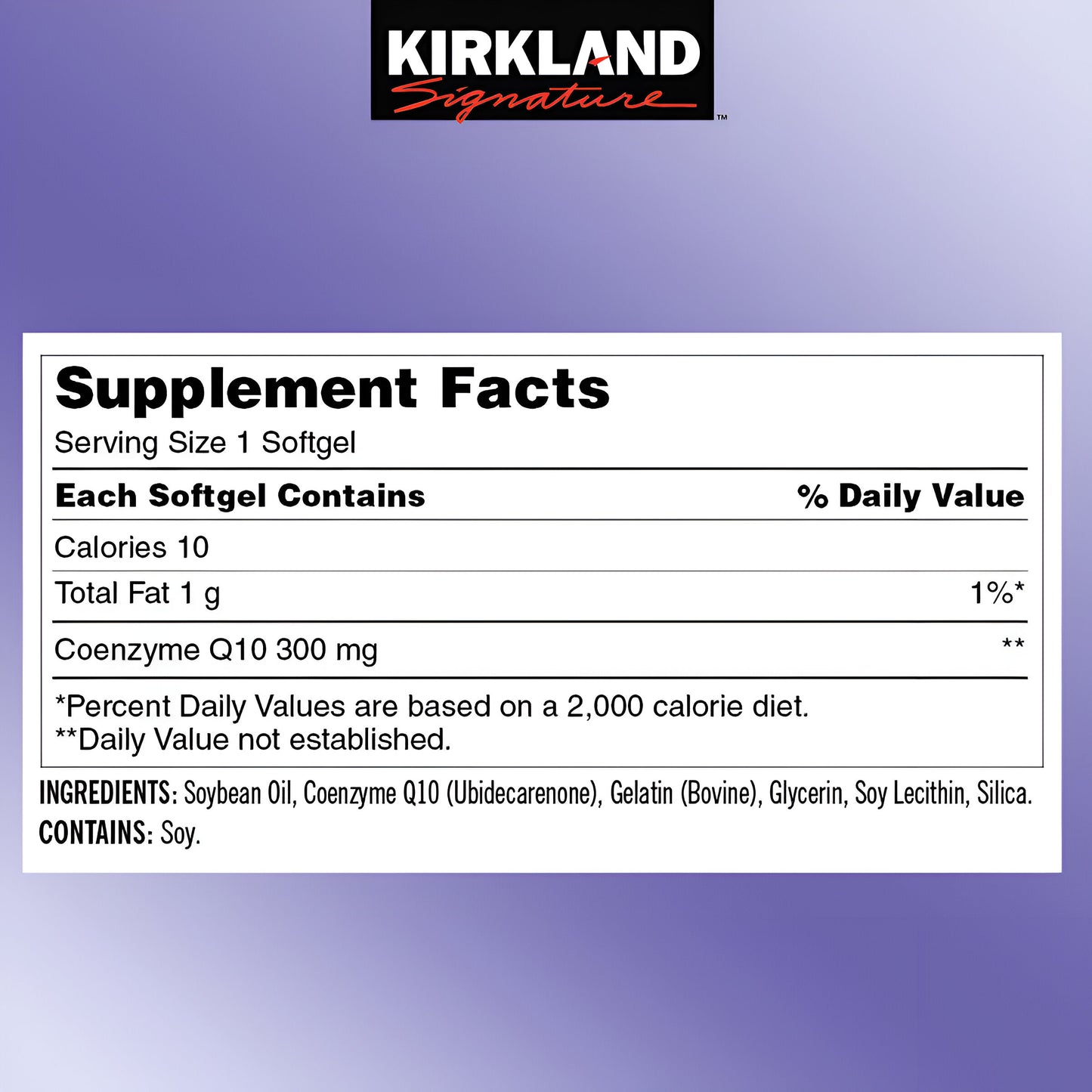 CoQ10 de 300 mg Kirkland 100 Capsulas Suaves