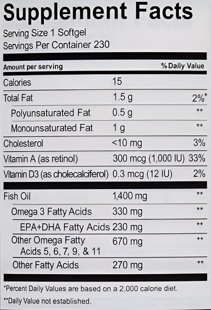 Wild Alaskan Fish Oil 1400 mg.,Kirkland Signature 230 Capsulas de Gel