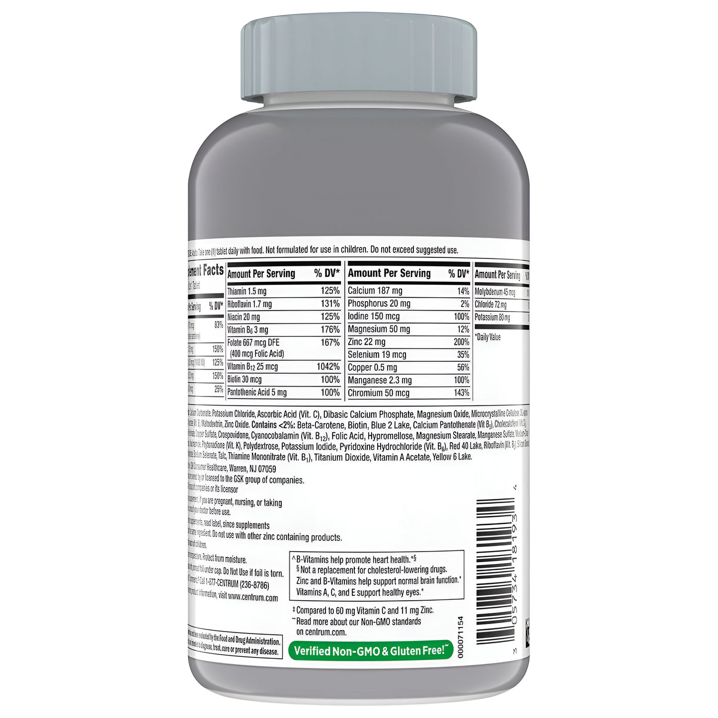 Centrum Silver 325 Tabletas Suplemento para Adultos 50+