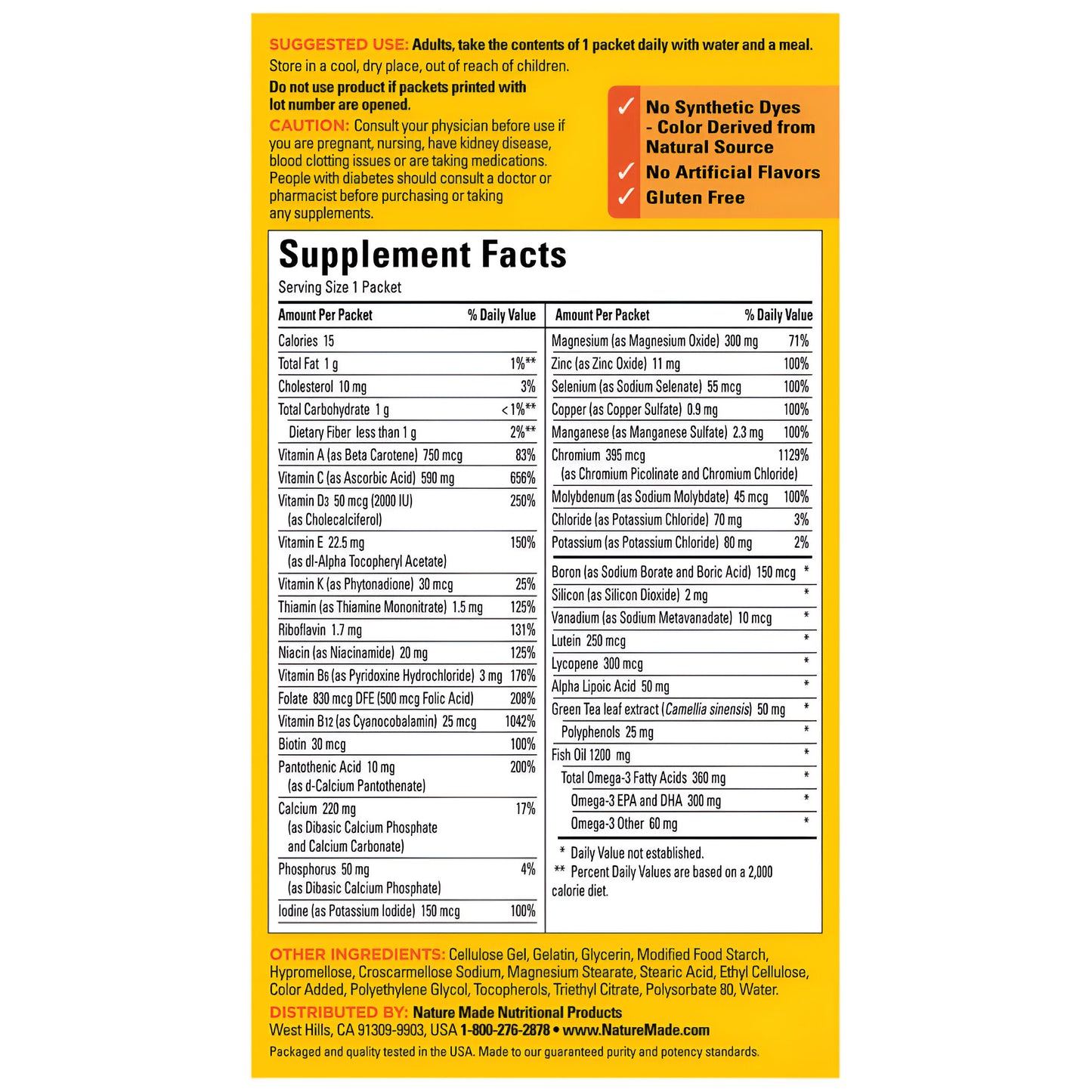 Nature Made Diabetes Health Pack, 60 Paquetes