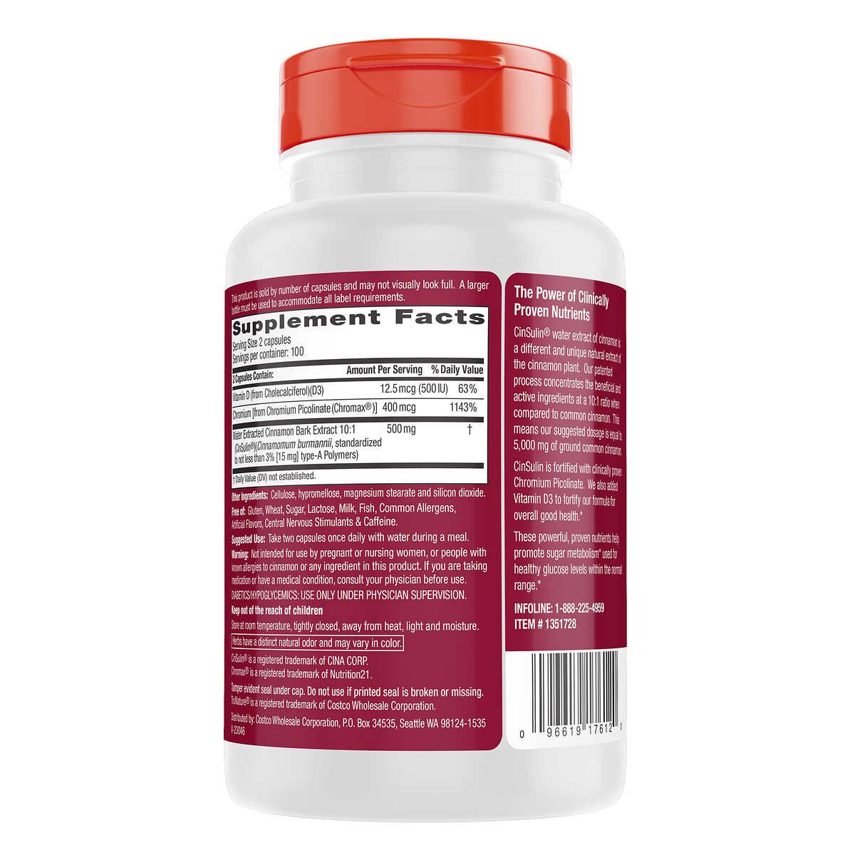Trunature Cinnamon Concentrate Cinsulin 500mg, 200 Capsulas