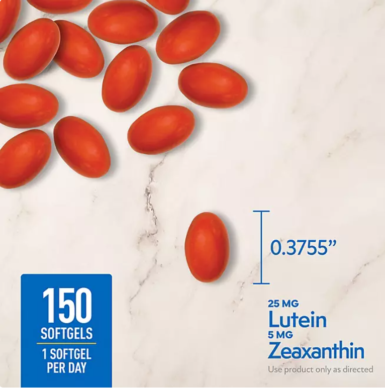 Member's Mark Lutein 25mg Zeaxanthin 5mg 150 softgels