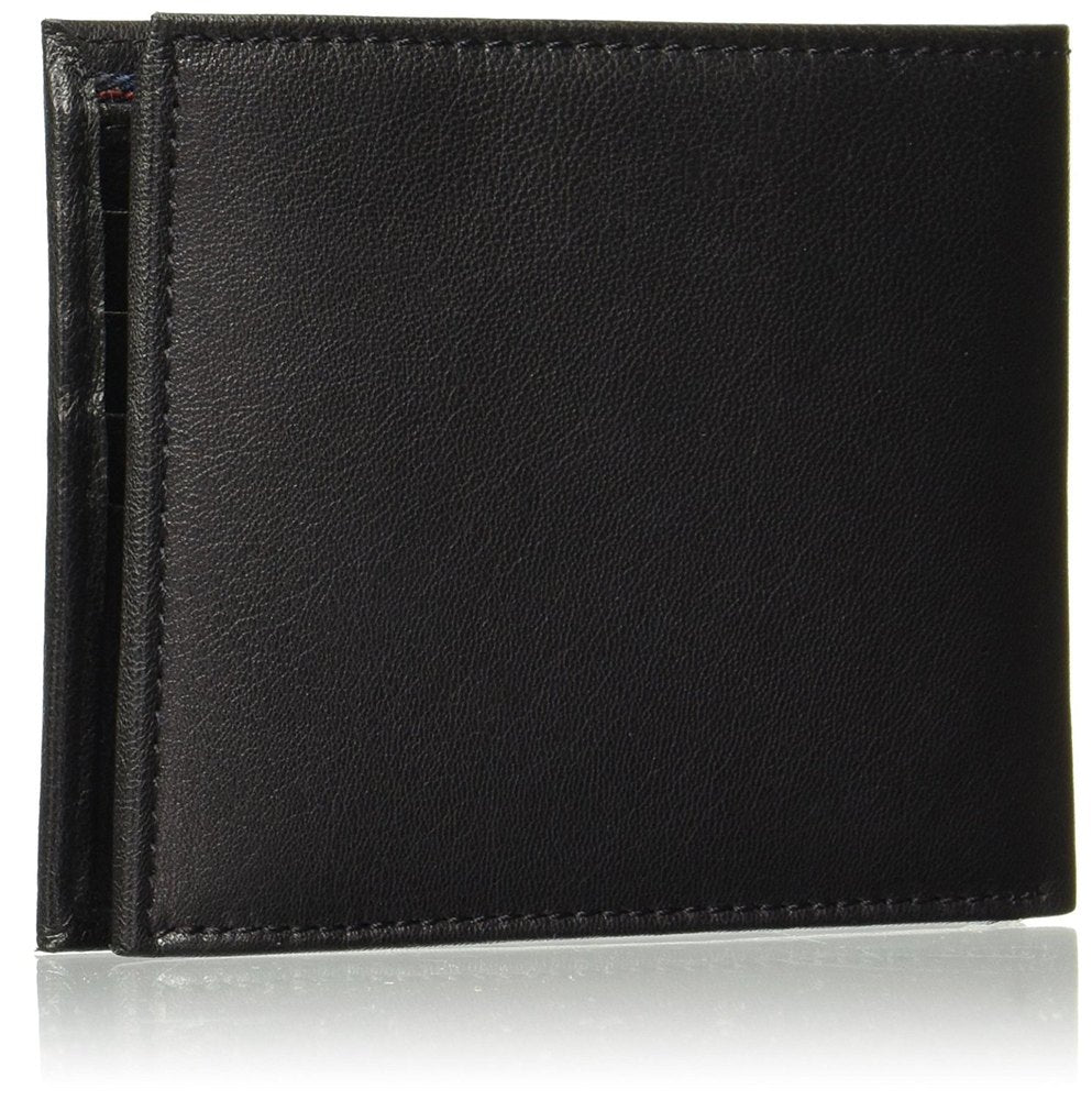 Tommy Hilfiger billetera para hombre, leather wallet and valet, negro