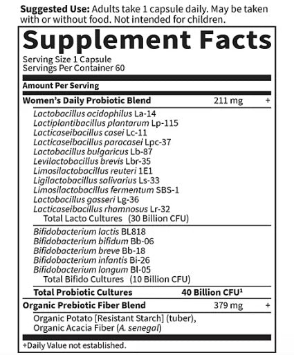 Garden of Life Dr. Formulated Probiotico especial para Mujeres 60 capsulas.