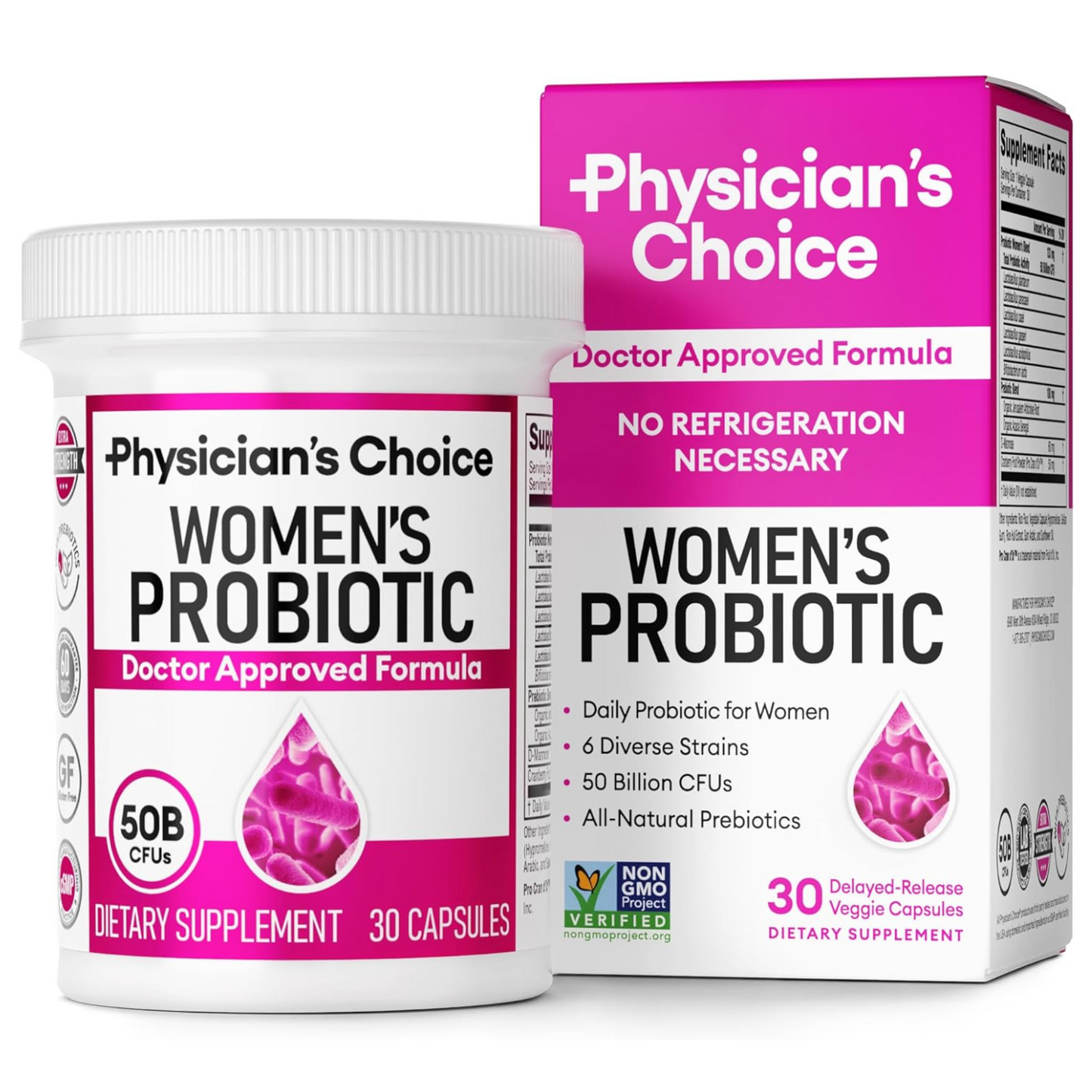 Physician's Prebióticos y probióticos para mujeres 50 BILLONES - 30 Cápsulas