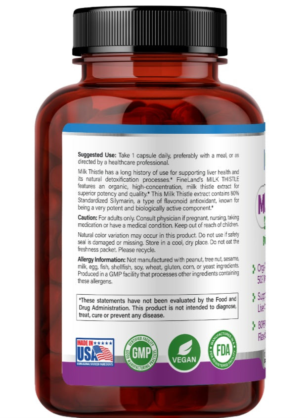 Milk Thistle 20,000 mg Fineland , 120 Capsulas