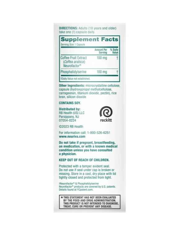NEURIVA Suplemento cerebral original 50 Capsulas