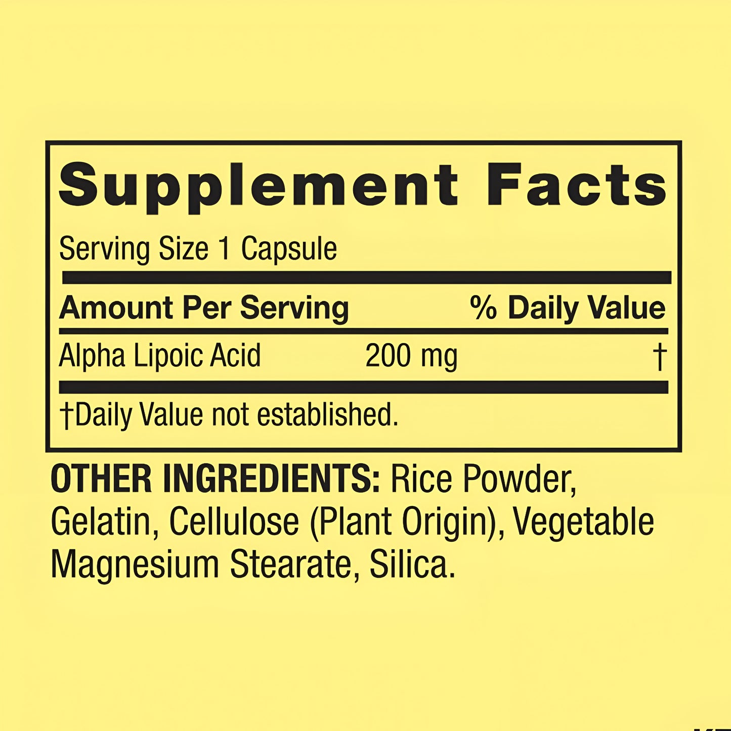 Acido Alpha Lipoic Spring valley 200mg - 100 capsulas