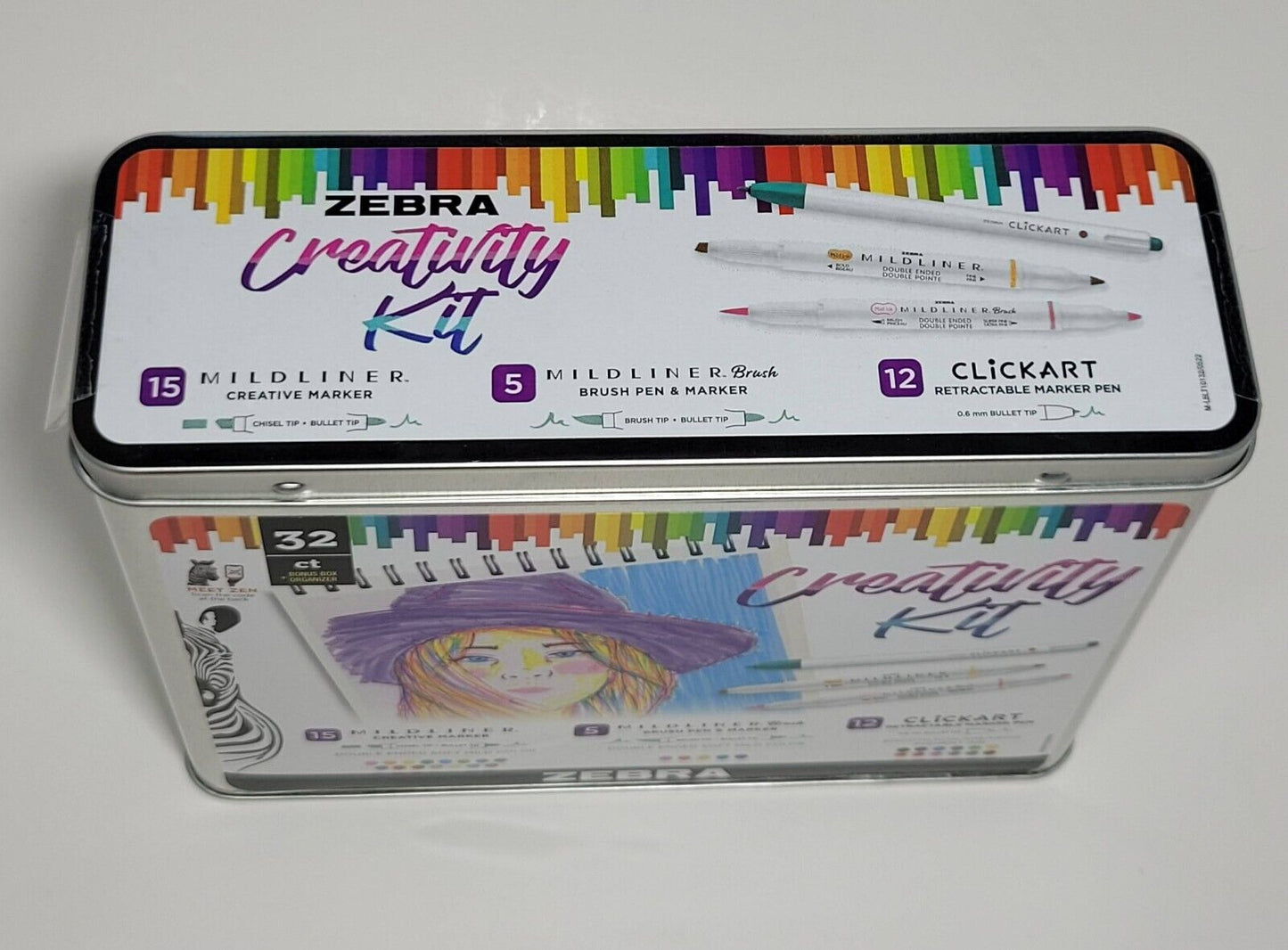 Kit de creatividad 32 piezas Zebra con marcadores Midliner, Brush y Clickart