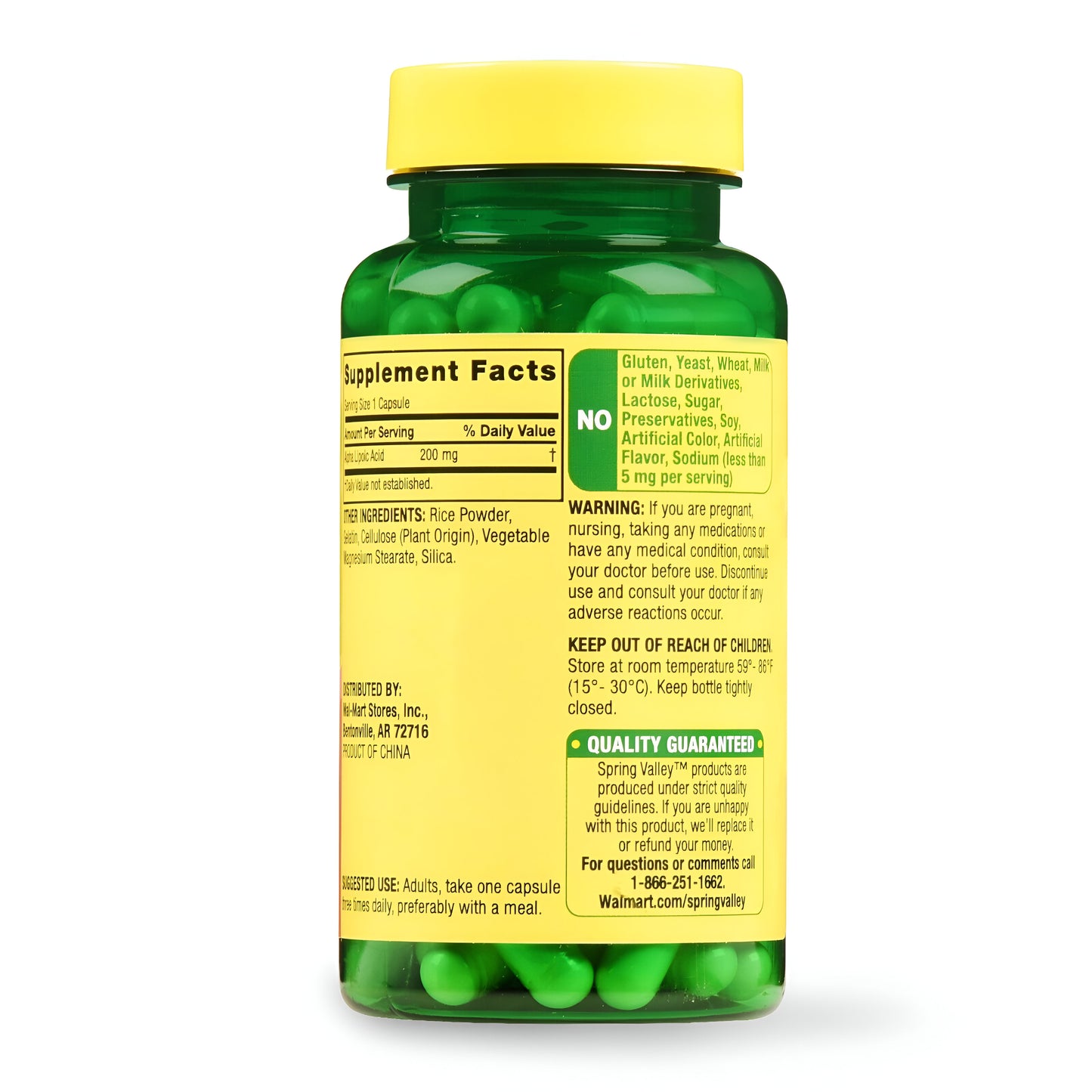 Acido Alpha Lipoic Spring valley 200mg - 100 capsulas