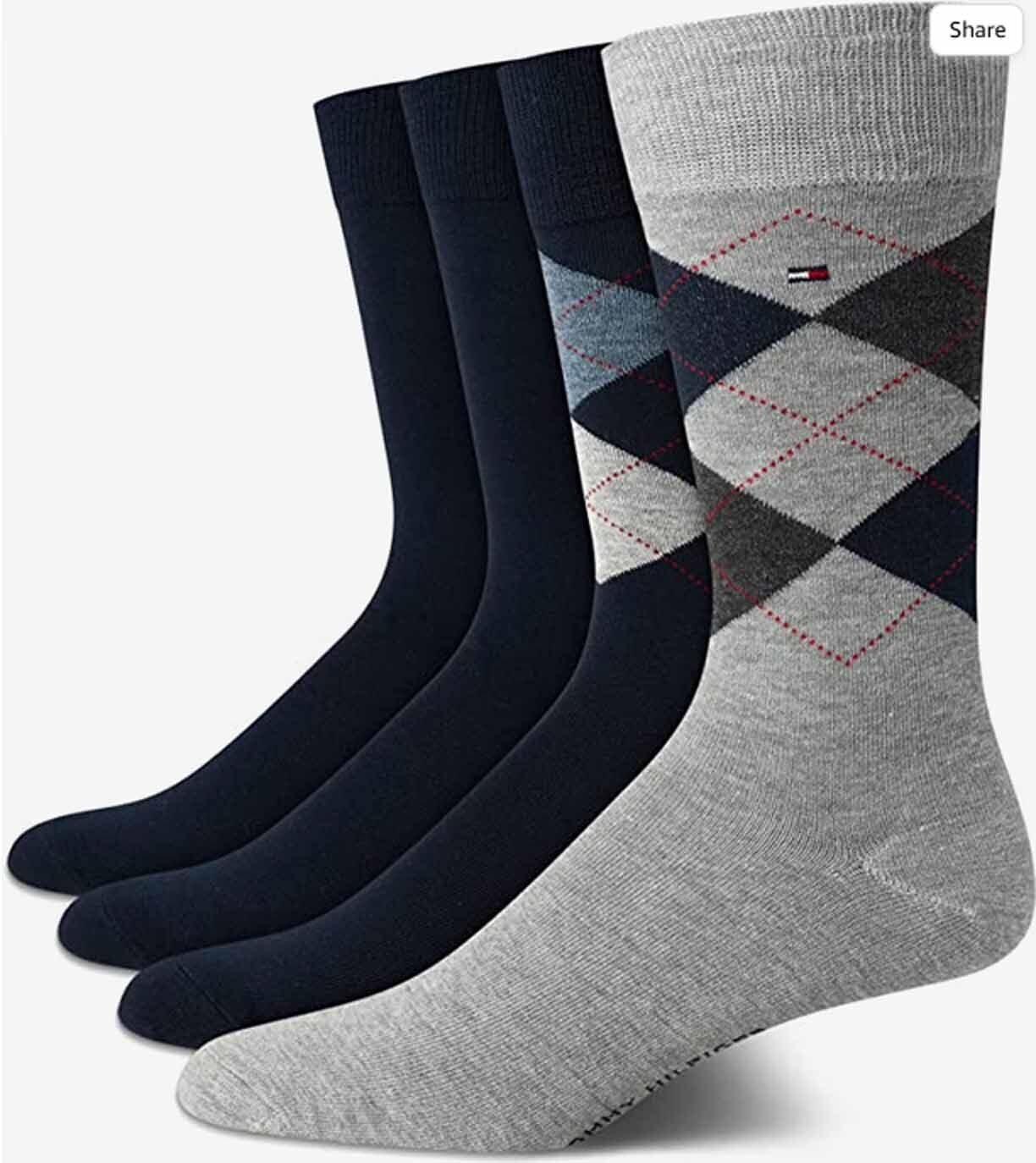 Tommy Hilfiger medias de vestir para hombre pack 4 unidades