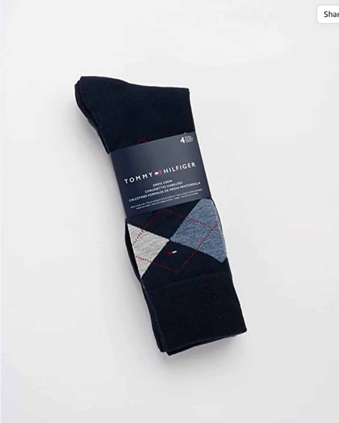 Tommy Hilfiger medias de vestir para hombre pack 4 unidades