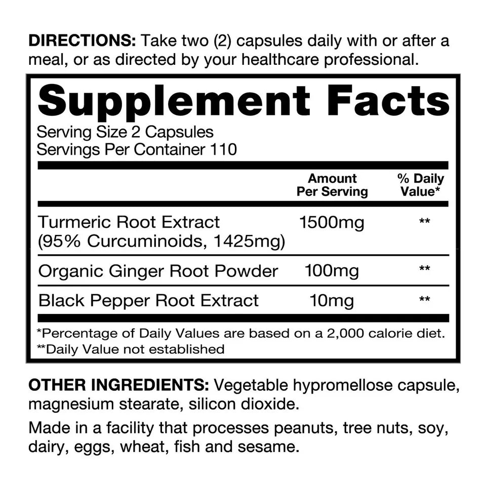 Turmeric 1500mg , 220 capsulas - Qunol