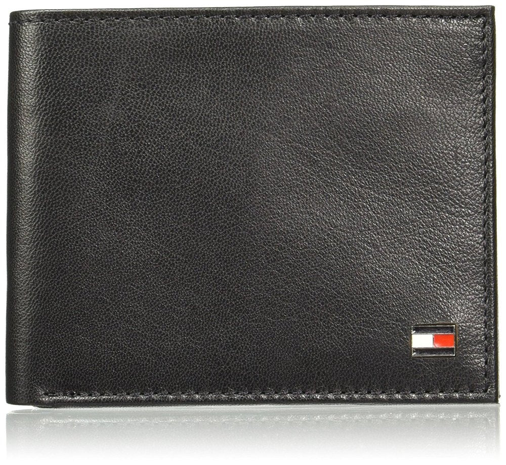 Tommy Hilfiger billetera para hombre, leather wallet and valet, negro