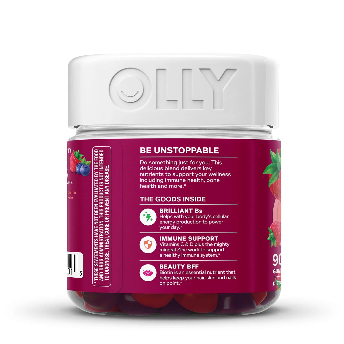 OLLY Women's Multi Vitamin Gummies with Biotin, Blissful Berry 90 gummies