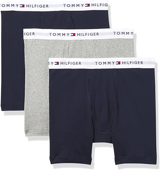 Tommy Hilfiger Calzoncillos bóxer clásicos de algodón para hombre, paquete de 3 unidades