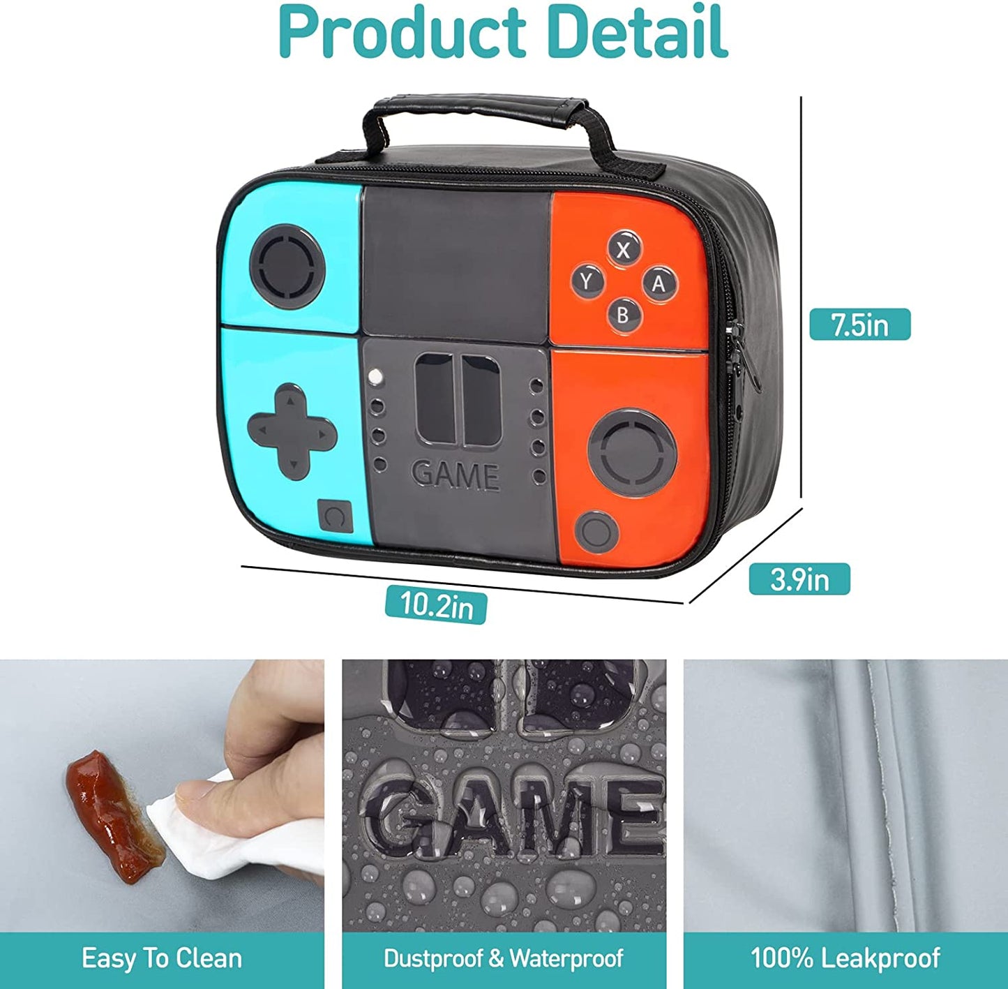 Tongtai Lonchera para niños, bolsa de almuerzo aislada de cuero