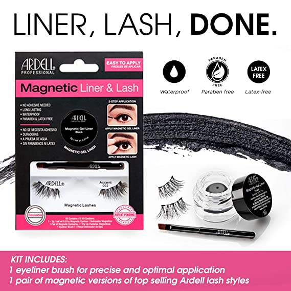 Ardell Pestañas Postizas + delineador magnetico , Accent 002