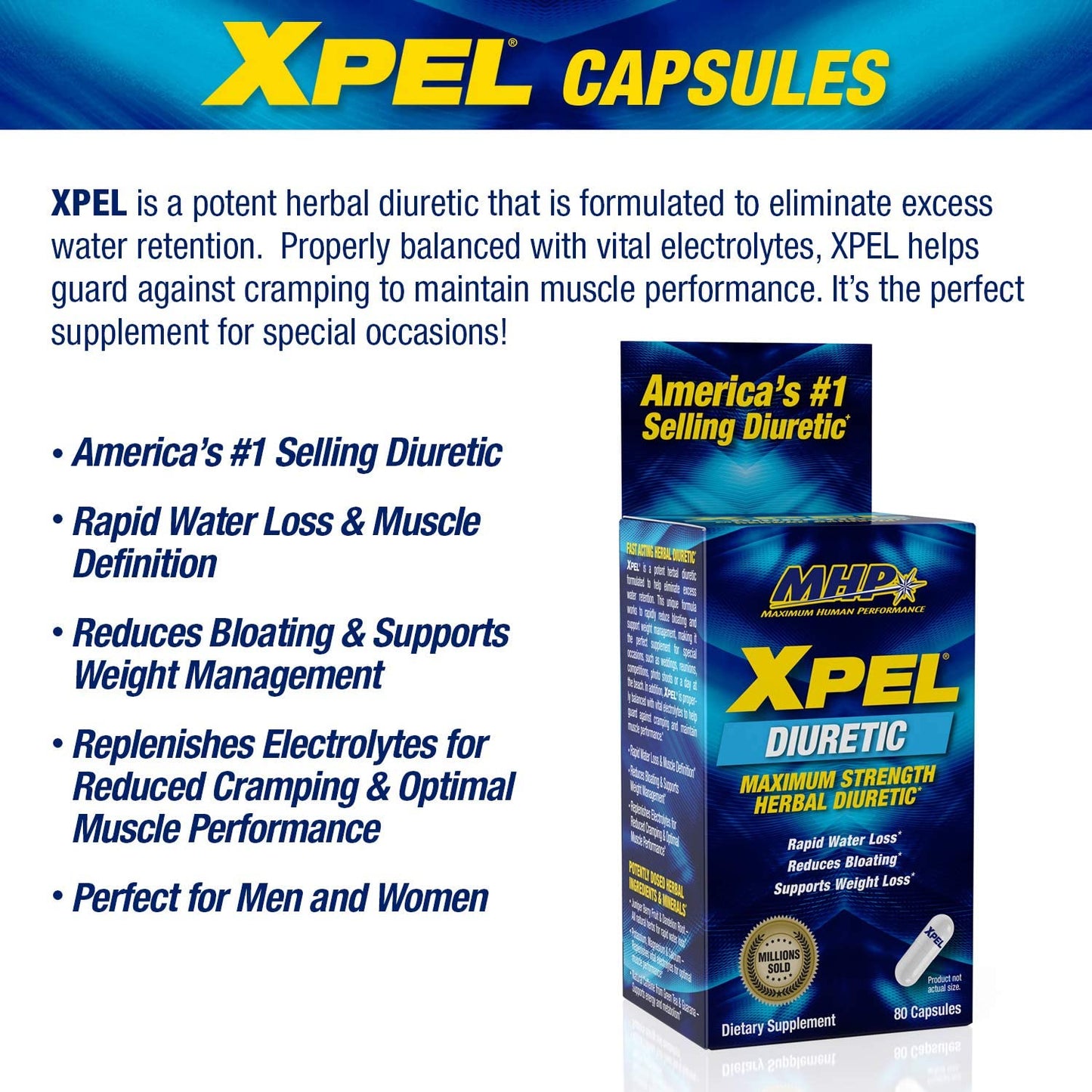 MHP XPEL HERBAL DIURETIC 80 Cápsulas