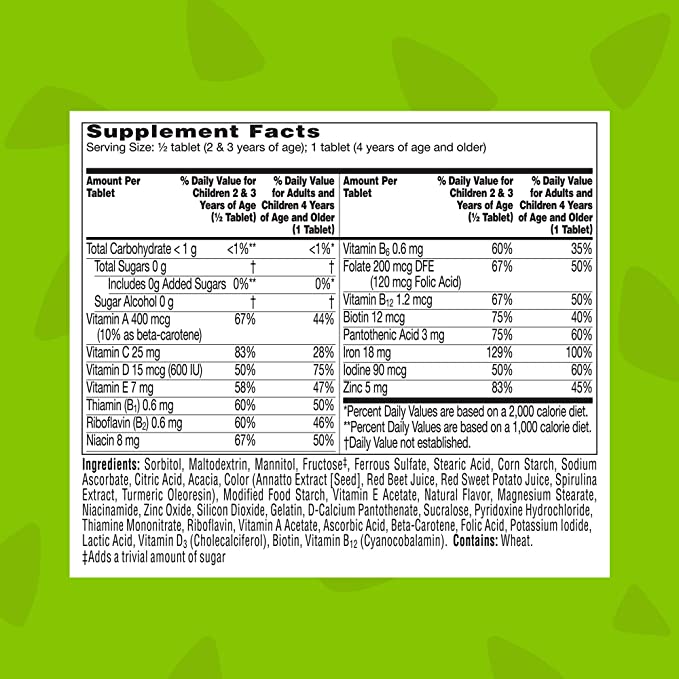 Flintstones Vitaminas masticables para niños con hierro multivitamínico 160 unidades