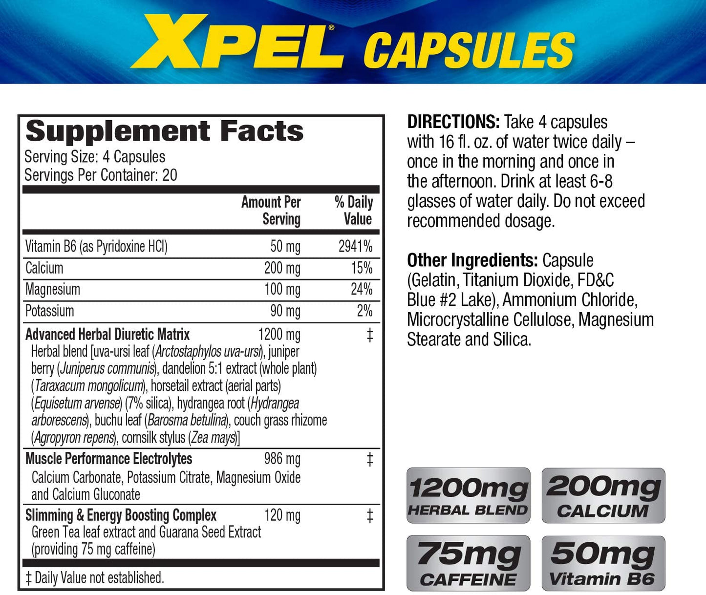 MHP XPEL HERBAL DIURETIC 80 Cápsulas